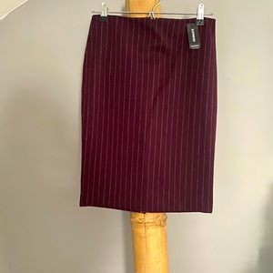 Beautiful Burgundy and white pin stripe pencil skirt